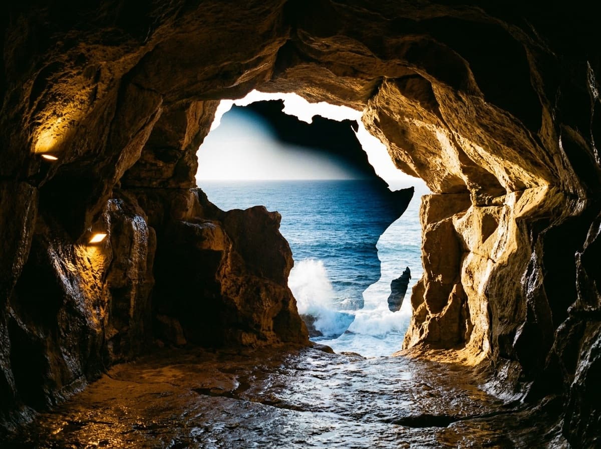 L’ouverture en forme d’Afrique des grottes d’Hercule